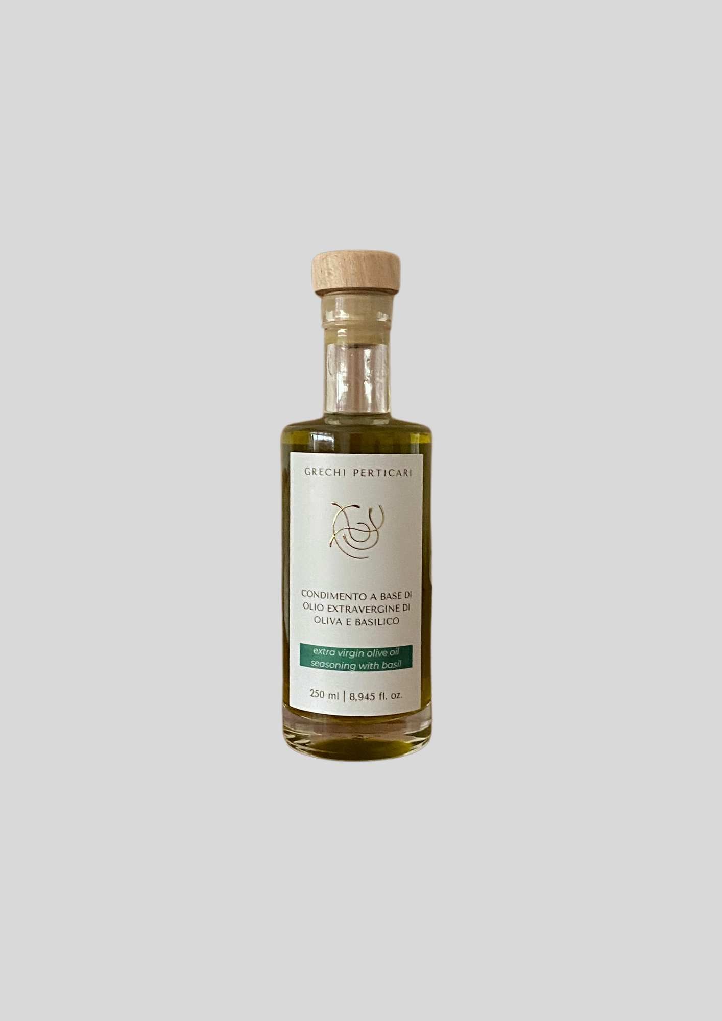 Olio d'oliva aromatizzato al Basilico
